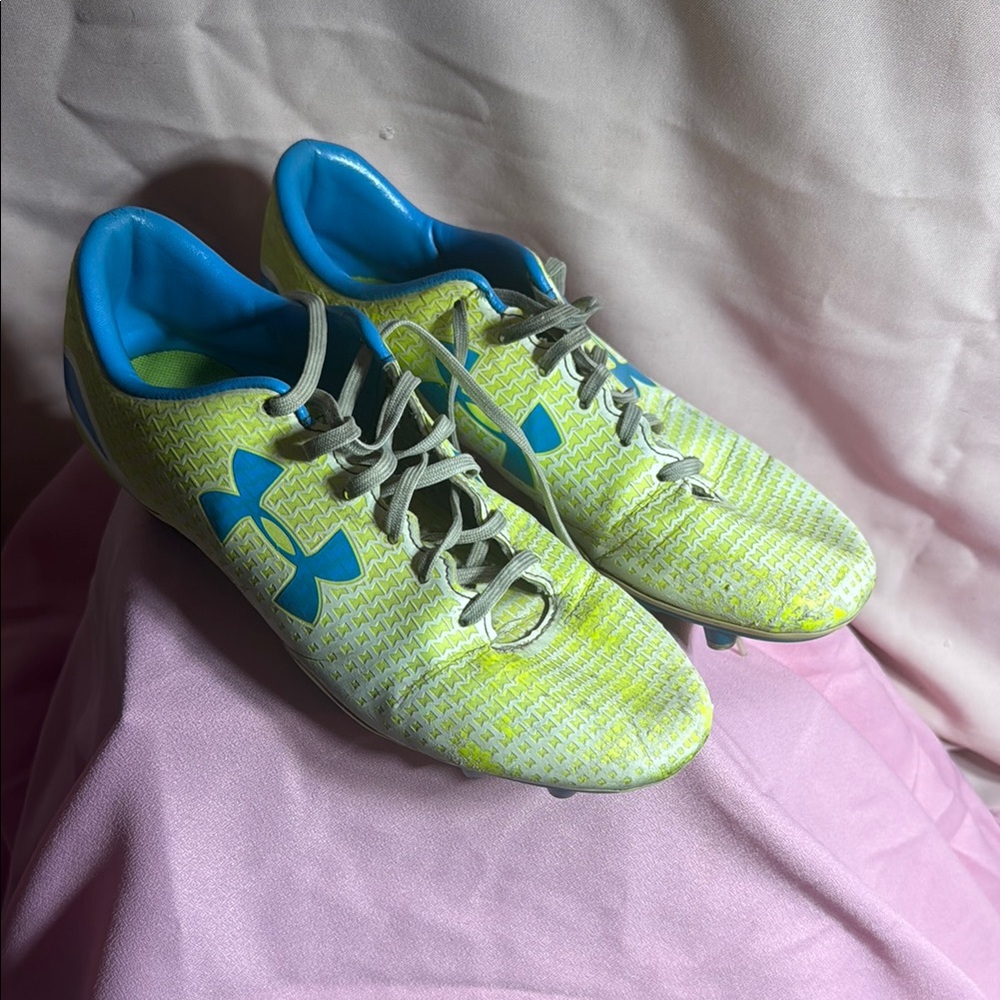 Under Armour Yellow and Blue Soccer Cleats